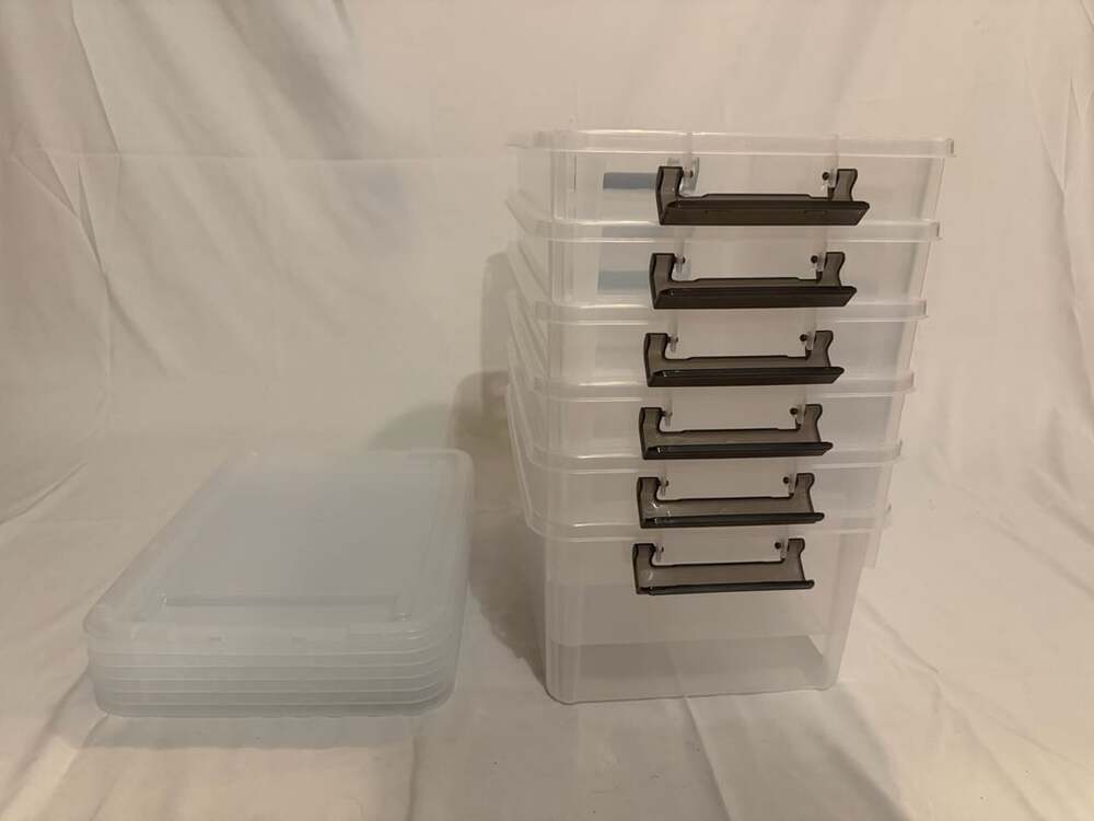 17QT Clear Storage Bins 6 Pack Stackable Plastic
